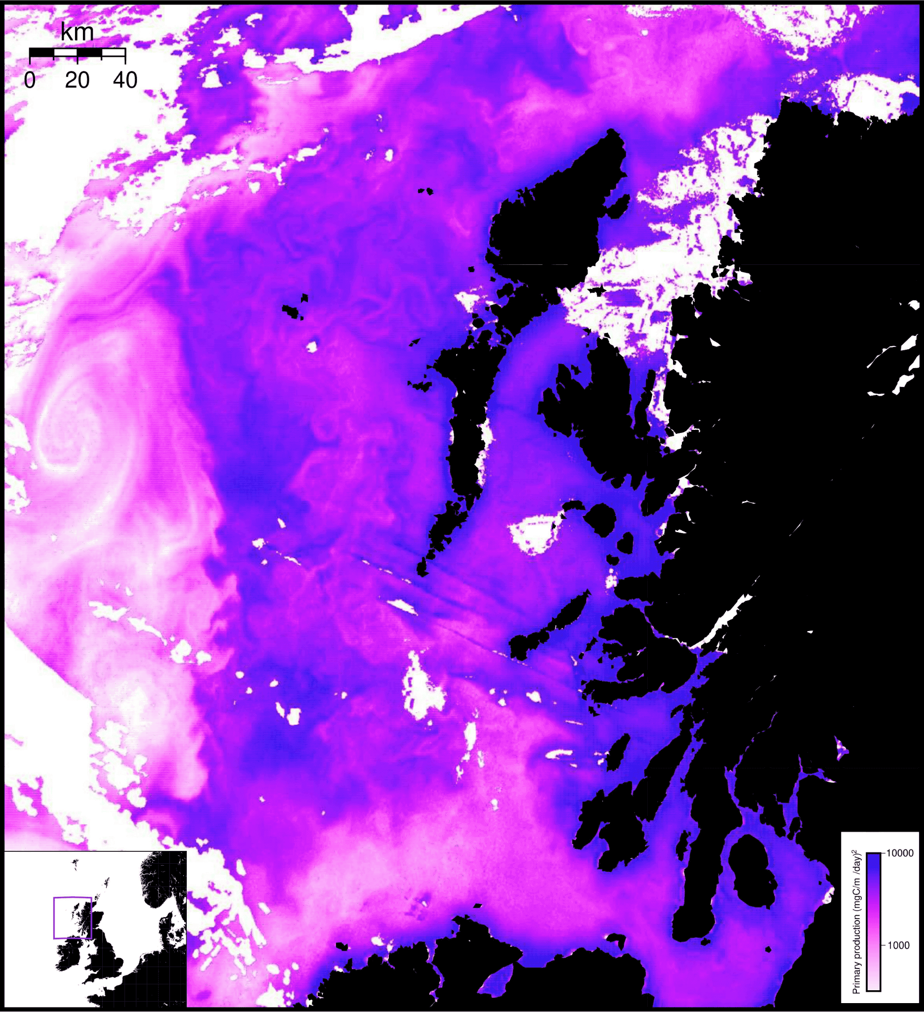 Image: Primary production estimation with the Ocean Foundation Model for Sentinel-3. Credit: European Union, WEkEO, Information (2025), ©Mercator Ocean.